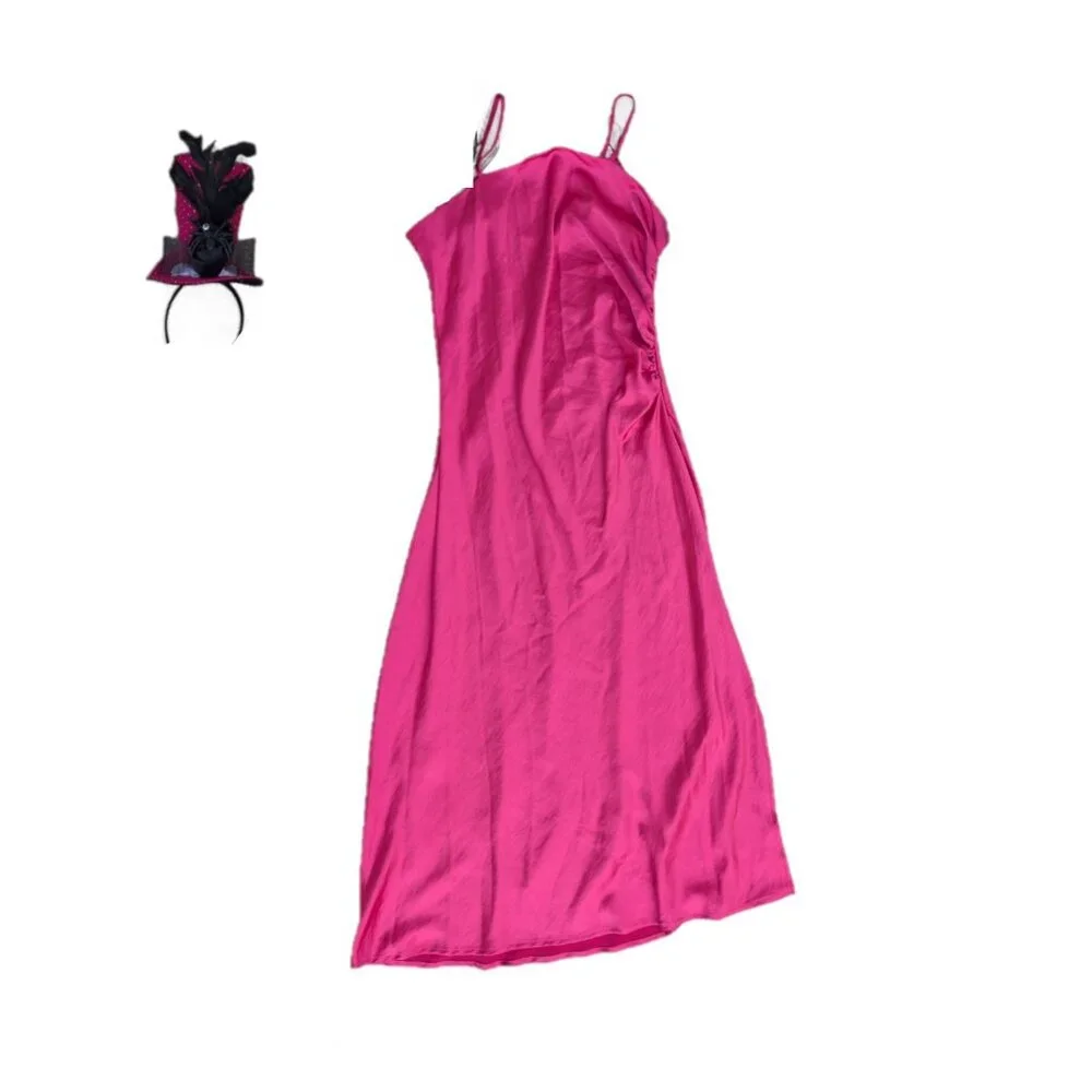 DEB Y2K Ruched Dress and Joie Ruched Slip Dress + Costume Accessories Halloween